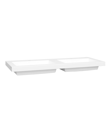 Sani DeLuxe Wastafel Senza mineraalmarmer verdekte afvoer 120 dubbele wasbak