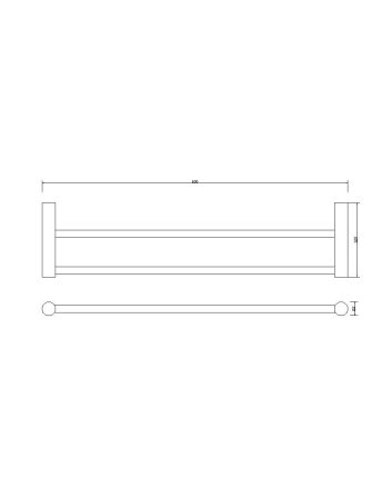 Ida dubbele handdoekrek 60cm zwart