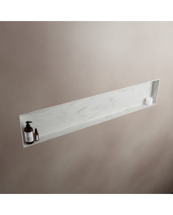 Mondiaz Easy Nis 149,5x29,5cm in solid surface kleur Opalo. 1 vak  geschikt voor in- of opbouw