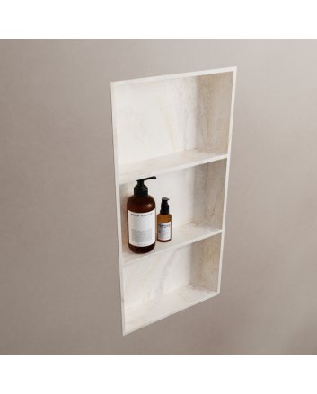 Mondiaz Easy Nis 149,5x29,5cm in solid surface kleur Ostra. 2 vakken geschikt voor in- of opbouw