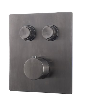 Wiesbaden Caral Klik Pro afbouwdeel inbouwthermostaat 2 weg gunmetal
