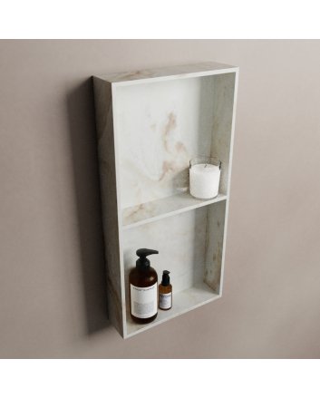 Mondiaz Easy Nis 59,5x29,5cm in solid surface kleur Frappe. 2 vakken geschikt voor in- of opbouw