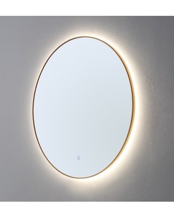 Sani DeLuxe Ronde spiegel Goud Geborsteld met LED verlichting, 3 kleur instelbaar & dimbaar 80 incl. spiegelverwarming