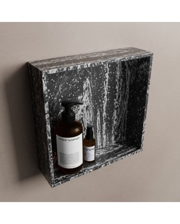 Mondiaz Easy Nis 29,5x29,5cm in solid surface kleur Lava. 1 vak  geschikt voor in- of opbouw