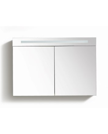 Sani DeLuxe Spiegelkast met LED verlichting incl. opbouw stopcontact schakelaar 80 Hoogglans Antraciet