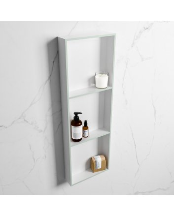 Mondiaz Easy Nis 89,5x29,5cm in solid surface kleur Greey | Talc. 3 vakken  geschikt voor in- of opbouw