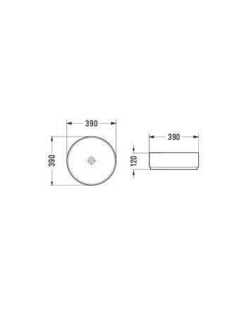 Sani DeLuxe Waskom Keramiek Rond Victoria Color Line incl. clickwaste Mat Zwart