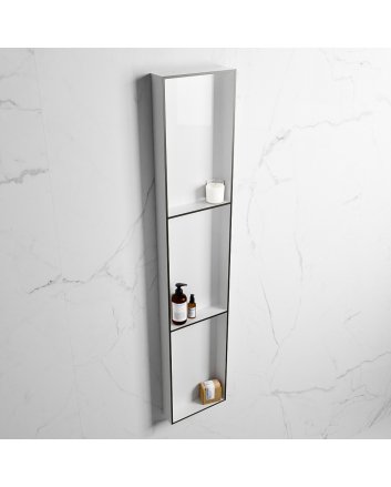 Mondiaz Easy Nis 149,5x29,5cm in solid surface kleur Urban | Talc. 3 vakken  geschikt voor in- of opbouw