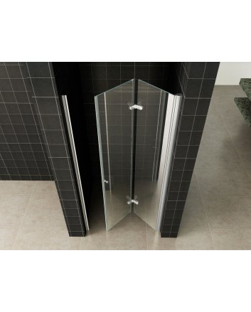 Maki nisdeur vouwbaar rechts 900 x 2000 x 8 mm nano helder glas/chroom