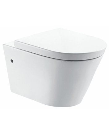 Flow wandcloset rimless met nano coating met Flow toiletzitting softclose en quick release glans wit