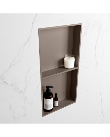 Mondiaz Easy Nis 59,5x29,5cm in solid surface kleur Smoke | Smoke. 2 vakken geschikt voor in- of opbouw
