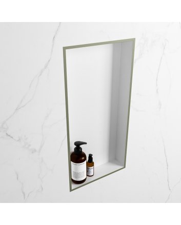 Mondiaz Easy Nis 59,5x29,5cm in solid surface kleur Army | Talc. 1 vak  geschikt voor in- of opbouw