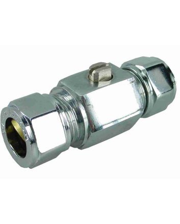 Riko chroom mini-kogelkraan recht knel 12 mm x 12 mm