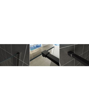 Slim profielset met stabilisatiestang 120 cm mat zwart