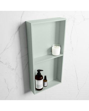 Mondiaz Easy Nis 59,5x29,5cm in solid surface kleur Greey | Greey. 2 vakken geschikt voor in- of opbouw