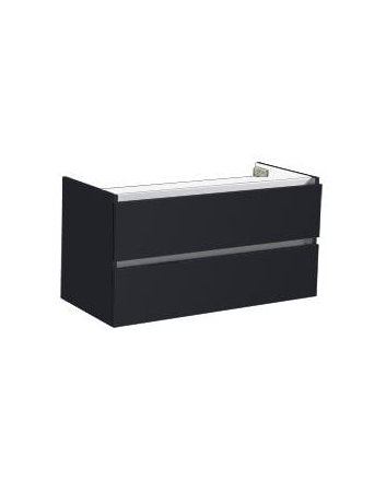 Sani DeLuxe Trendline onderkast met greeplijst aluminium 100 Hoogglans Antraciet