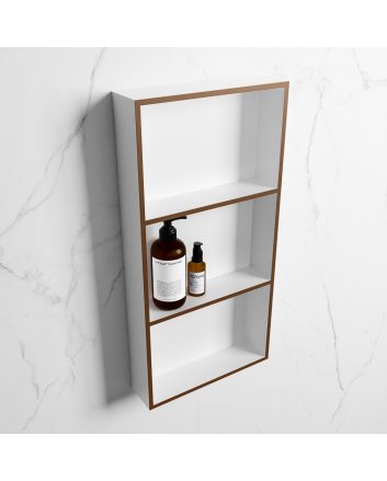 Mondiaz Easy Nis 59,5x29,5cm in solid surface kleur Rust | Talc. 3 vakken  geschikt voor in- of opbouw