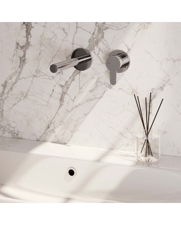 BRAUER Chrome Edition inbouw wastafelmengkraan met rechte uitloop en rozetten model D1 chroom