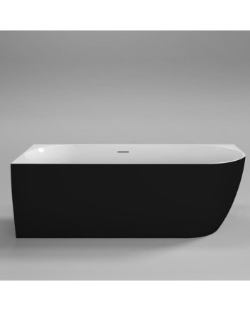 Sani DeLuxe Vrijstaand hoekbad Moon Zwart / Wit Links