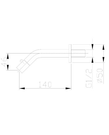 Metro fonteinkraan met muurbevestiging 1/2" mat zwart