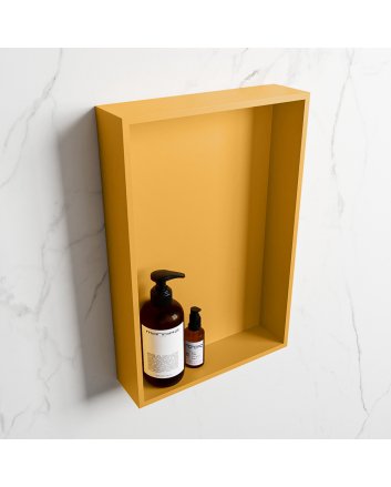 Mondiaz Easy Nis 44,5x29,5cm in solid surface kleur Ocher | Ocher. 1 vak  geschikt voor in- of opbouw