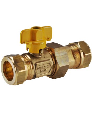 Riko gaskogelkraan 22 mm knel x 22 mm knel