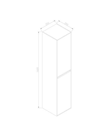 Sani DeLuxe Compact Greeploos kolomkast met greeplijst aluminium Hoogglans Wit
