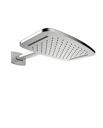 Waterval hoofddouche met doucheram 40 x 25 cm geborsteld staal