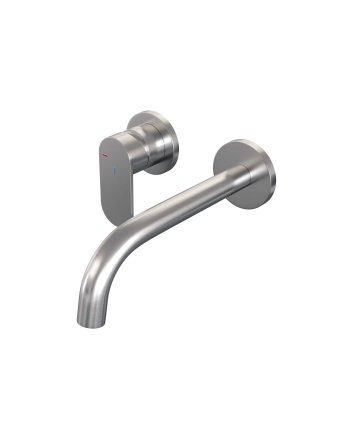 BRAUER Brushed Edition inbouw wastafelmengkraan met gebogen uitloop en rozetten model C2 RVS geborsteld PVD