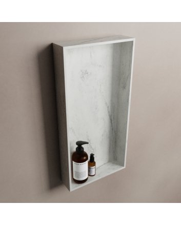 Mondiaz Easy Nis 59,5x29,5cm in solid surface kleur Opalo. 1 vak  geschikt voor in- of opbouw