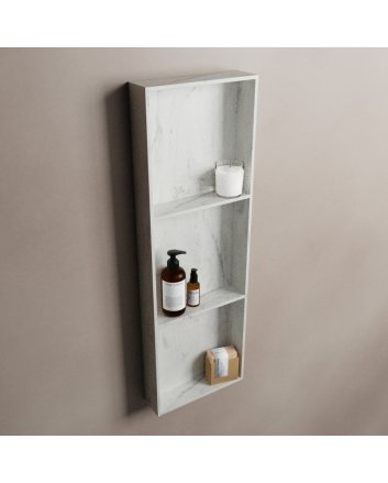 Mondiaz Easy Nis 89,5x29,5cm in solid surface kleur Opalo. 3 vakken geschikt voor in- of opbouw
