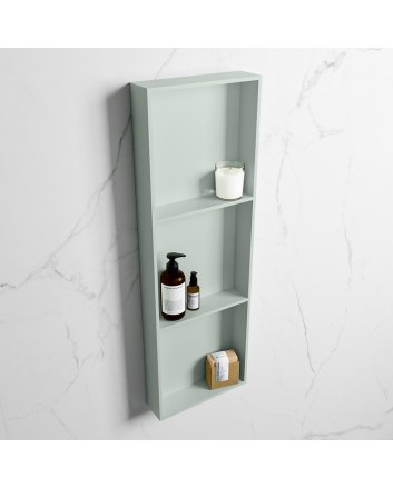 Mondiaz Easy Nis 89,5x29,5cm in solid surface kleur Greey | Greey. 3 vakken  geschikt voor in- of opbouw
