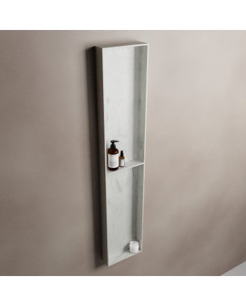 Mondiaz Easy Nis 89,5x29,5cm in solid surface kleur Opalo. 2 vakken geschikt voor in- of opbouw