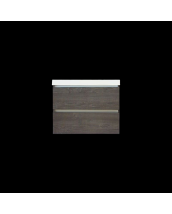 Sani DeLuxe Trendline basic onderkast met greeplijst aluminium  60 silver oak