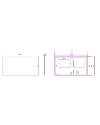 Soul spiegel rechthoek met LED, dimbaar en spiegelverwarming 140 x 80 cm