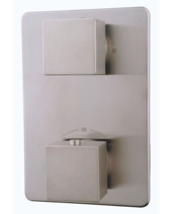 Rombo afbouwdeel inbouwthermostaat 2 weg geborsteld staal