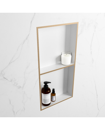 Mondiaz Easy Nis 59,5x29,5cm in solid surface kleur Oro | Talc. 2 vakken geschikt voor in- of opbouw