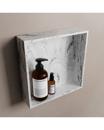 Mondiaz Easy Nis 29,5x29,5cm in solid surface kleur Glace. 1 vak  geschikt voor in- of opbouw