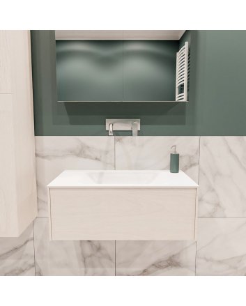Mondiaz Lush 80 badmeubel underlayment 1 lade wastafel midden geen kraangat