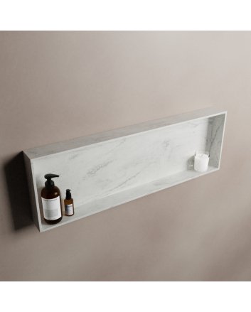 Mondiaz Easy Nis 89,5x29,5cm in solid surface kleur Opalo. 1 vak  geschikt voor in- of opbouw