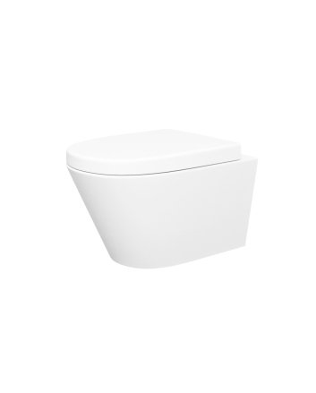 Stereo wandcloset rimless met Vesta toiletzitting softclose en quick release mat wit