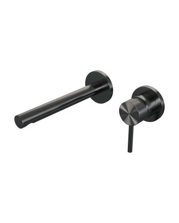 BRAUER Gunmetal Carving inbouw wastafelmengkraan met rechte uitloop en rozetten model A1 gunmetal geborsteld PVD