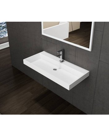 Sani DeLuxe Wastafel Solid Surface 80, met een kraangat