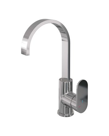 BRAUER Chrome Edition hoge opbouw wastafelmengkraan met draaibare platte uitloop model C chroom