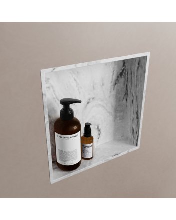 Mondiaz Easy Nis 29,5x29,5cm in solid surface kleur Glace. 1 vak  geschikt voor in- of opbouw