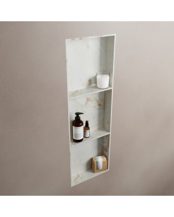 Mondiaz Easy Nis 89,5x29,5cm in solid surface kleur Frappe. 3 vakken  geschikt voor in- of opbouw