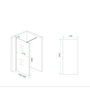 Slim glasplaat spiegelrook- naar helder glas 900x2000 8mm nano
