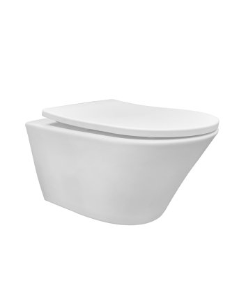 Vesta Tornado flush wandcloset rimless met nano coating met Shade slim toiletzitting softclose en quick release glans wit