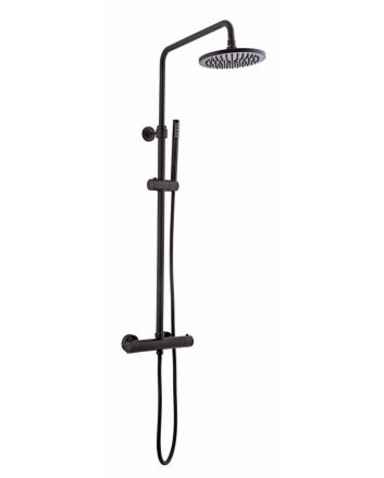Sani DeLuxe Doucheset opbouw thermostatisch (in hoogte verstelbaar) rond Mat Zwart