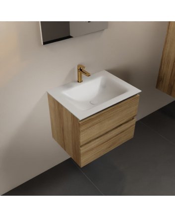 Mondiaz Aivy 60cm badmeubel Chai, wastafel Talc solid surface midden 1 kraangat